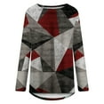 thumbnail image 4 of AOOCHASLIY Tops Clearance Womens Fashion Casual Socket Geometry Printed Long Sleeve Round-Neck Tops, 4 of 5