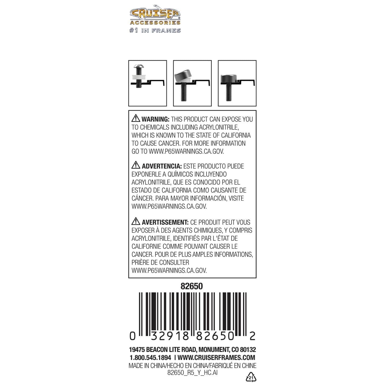 Cruiser Accessories Fastener Caps, Chrome Hardware, Fastener Covers