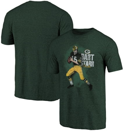 Bart Starr Green Bay Packers NFL Pro Line Retired Player Tri-Blend T-Shirt - Green