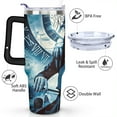 thumbnail image 3 of 40oz Wednesday Girl Stainless Steel Tumbler with Lid and Straw,Wednesday Stuff Merchandise Spill Proof Travel Cup Double Wall Vacuum Insulated Coffee Mug with Handle Black, 3 of 7