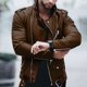 thumbnail image 1 of Mens Retro Leather Jacket Motorcycle Stand Collar Biker Coat Zip Up Outwear Top, 1 of 8