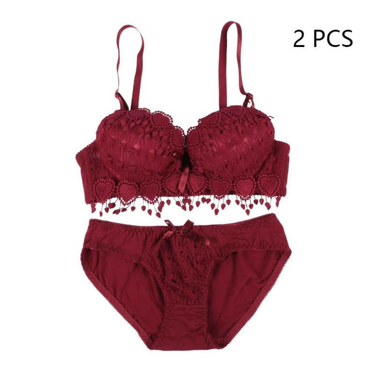 Zonghan Women Push Up Bra Set Girl Floral Lace Underwear Set Underwire  Brassiere Outfit Ladies Push Up Padded Bras Sets Lingerie Bras Panties Lace