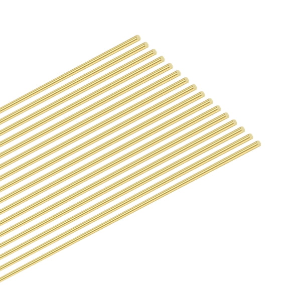 Uxcell 16-Pack Solid Brass Rod, 0.4x200mm Knife Handle Pins Material H65 Brass Round Stock for Knife Making Supplies