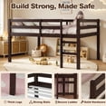 thumbnail image 4 of SESSLIFE Twin Size Loft Bed with Stairs, Espresso Tall Solid Wood Loft Bed with Ladder and Guardrails for Boys Girls, No Box Spring Needed，Under Bed Storage, 4 of 7