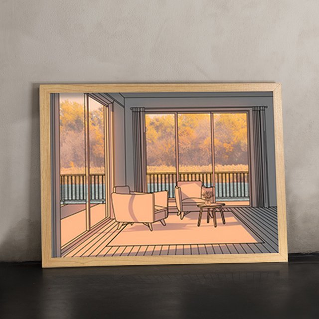 Pintura De Luz Led Lámpara de dibujo de pintura ligera Lámpara de dormitorio de ambiente de color de iluminación 3 (otoño)