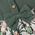 thumbnail image 2 of Akiihool Baby Girls Clothes Ribbed Romper Bodysuit Ruffle Summer Outfits (Green,9-12 Months), 2 of 5