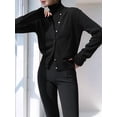 thumbnail image 5 of Womens Cardigan Sets 2 Piece Long Sleeve Shrug Top Cropped Cardigan Jackets with Vest Black Set M, 5 of 9