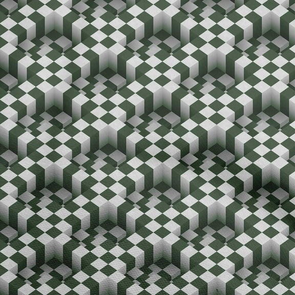 oneOone Polyester Spandex Dark Green Fabric Geometrical Sewing Material Print Fabric By The Yard 56 Inch Wide