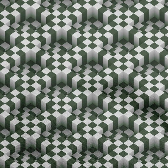 oneOone Cotton Silk Dark Green Fabric Geometrical Sewing Fabric By The Yard Printed Diy Clothing Sewing Supplies 42 Inch Wide