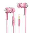 thumbnail image 2 of S12 Auriculares intrauditivos estéreo planos de 3,5 mm con micrófono Auriculares manos con graves Auriculares con cable para teléfonos Tableta Rosado, 2 of 8