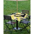 thumbnail image 4 of Fsddascl Anchor Nautical Outdoor Tablecloth - 54x54 Inch Square Dining Table Cover, Vintage Green Yellow Wave Stripe Waterproof Outdoor Table Cloth with Umbrella Hole & Zipper for Picnic/Patio/Party, 4 of 7
