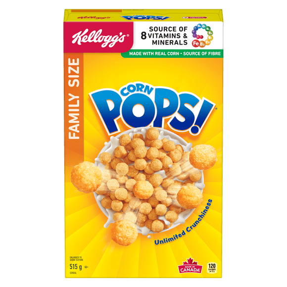 Kellogg’s Corn Pops Cereal, Family Size, 515g, 515g