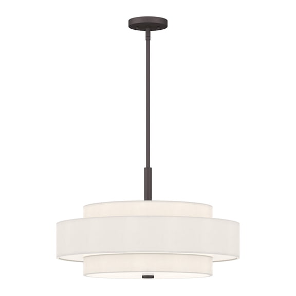 50875-07 Livex Lighting Meridian - 5 Light Pendant in Modern Style - 24 Inches wide by 17 Inches high-Bronze Finish    -Traditional Installation