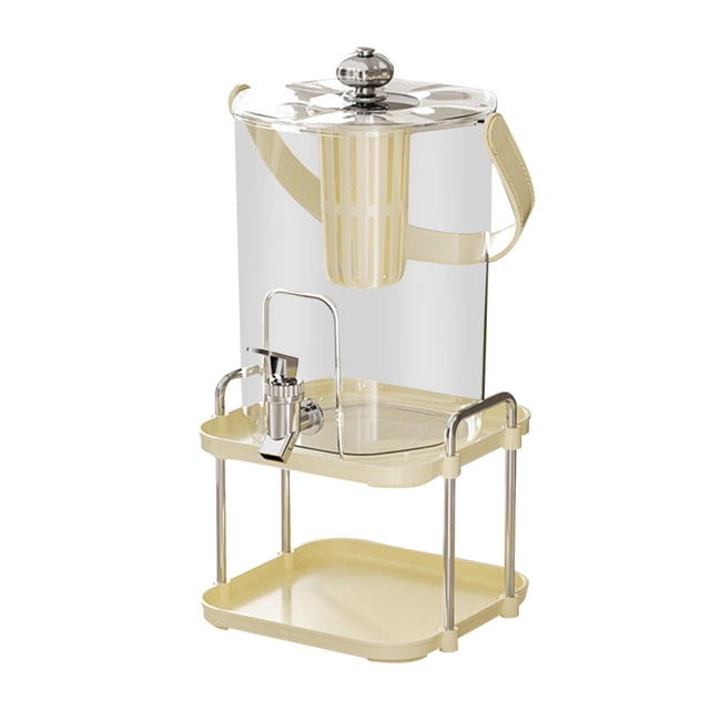 Dispensador de bebidas Jarra de agua fría para el hogar con grifo Cubo de gran capacidad de 5L Blanco