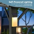 thumbnail image 5 of Modern Shade Hardtop Gazebo 12' x 16' with 4 LED Lights, Permanent Gazebo with Double Galvanized Steel Roof for Outdoor Backyard, Brown, 5 of 8