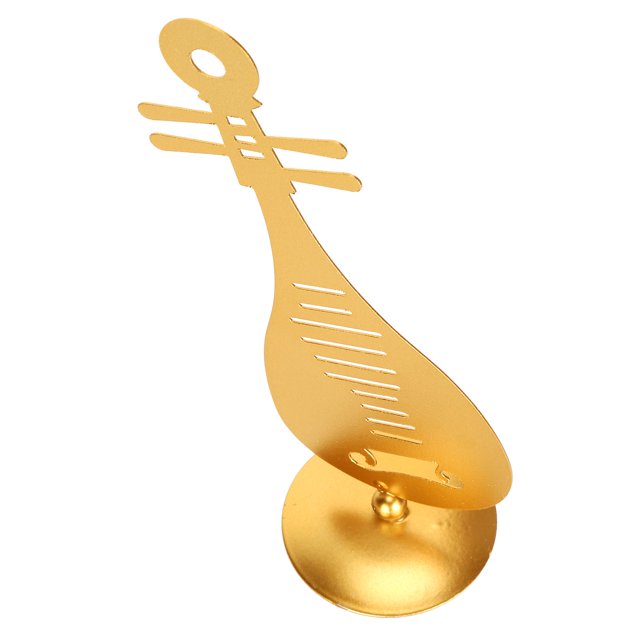 Adorno de Pipa chino, instrumento Musical dorado de Metal para decoración de escritorio del hogar, regalos