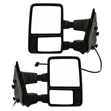 Driver Side Towing Mirror For Chevy Silverado/GMC Sierra 2500/3500 - Textured Black, Manual Fold & Extend