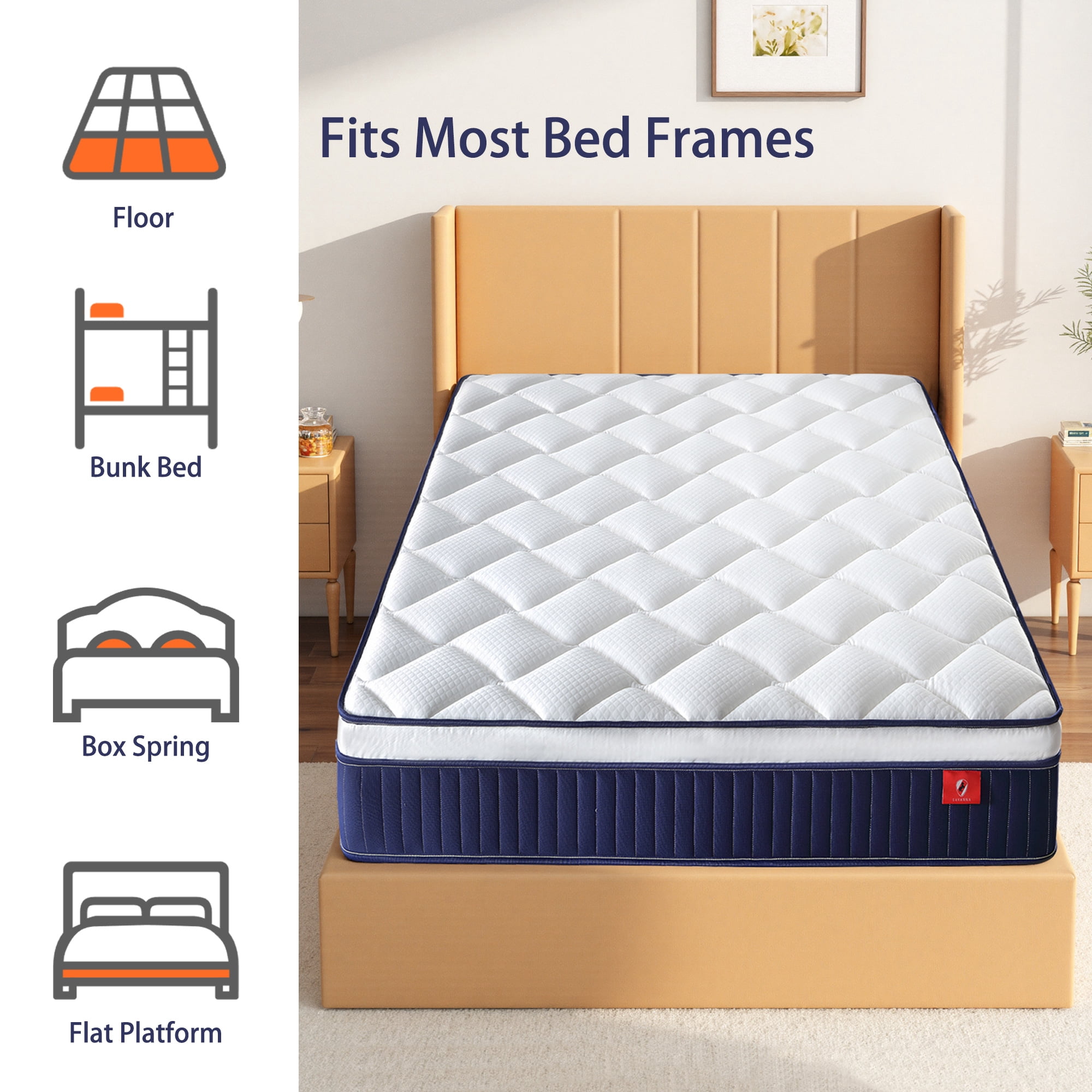 10" Hybrid Mattress in a Box with Gel Memory Foam, Medium Firm,Adult,King