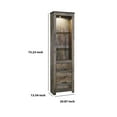 thumbnail image 5 of Tall Wooden Pier with 1 Door Cabinet and 2 Adjustable Glass Shelves Brown - Saltoro Sherpi, 5 of 5