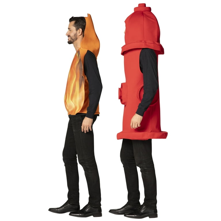 It's Hot Flaming Fire & Hydrant Couples Halloween Costume, Adult