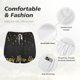 thumbnail image 4 of Balery Happy New Year Pantalones cortos deportivos para mujer con forro y dos bolsillos, elásticos, para entrenamiento, gimnasio, yoga-Small, 4 of 7