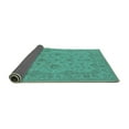 thumbnail image 2 of Ahgly Company Indoor Square Oriental Turquoise Blue Traditional Area Rugs, 7' Square, 2 of 4