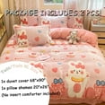 MorroMorn Twin Bedding Sets, Pink Bunny Duvet Cover Set, Fluffy