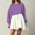 thumbnail image 2 of MIUOWANP Fall Dresses for Women 2024 Fashion Women's Casual Sweatshirt Long Sleeve Dress Round-Neck Ladies Patchwork Mini Dresses, 2 of 5