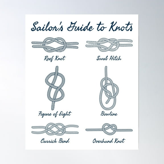 369 Prints Sailor'S Guide To Knots Maritime Fisherman Aesthetic- No Framed, Vintage Wall Art, Trendy Retro Print, Room Decor, Wall Art, Poster Only