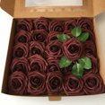 thumbnail image 1 of Flor artificial de espuma de polietileno teñida de 8 cm, flor falsa, 25 rosas en caja, florero decorativo para el hogar, arreglo floral, 1 of 6