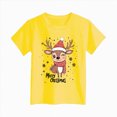 thumbnail image 4 of sdbrld Kids Merry Christmas Gift Girls Xmas Cartoon Short Sleeve Tshirts Tops for Holiday Wear Yellow Sizes 13-14 Years, 4 of 4
