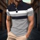 thumbnail image 1 of Blusa y camisa de manga corta con cuello vuelto para hombre, informal, de manga larga, con botones estampados, de poliéster, 1 of 7