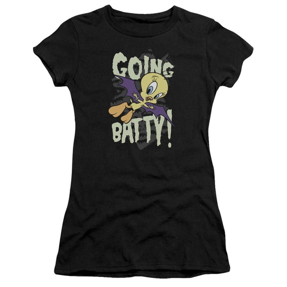 Looney Tunes Going Batty S/S Junior Women's T-Shirt Sheer Black