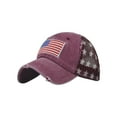 thumbnail image 2 of Xysaqa Unisex American Flag Baseball Cap Patriotic Mesh Cotton Distressed Trucker Hats Summer Outdoor Cap (1PC), 2 of 3