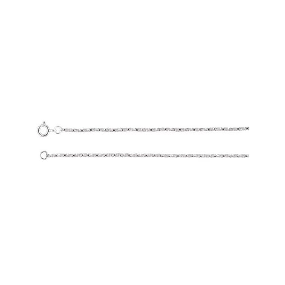 16" 1.45mm Twisted Box Chain in Sterling Silver