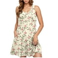 thumbnail image 4 of Ladies Dresses Casual Summer Dress Womens Women's Dresses Casual Sleeveless Dress Women's Casual Plus-Size Sleeveless Round Neck Short Floral Dress, 4 of 5