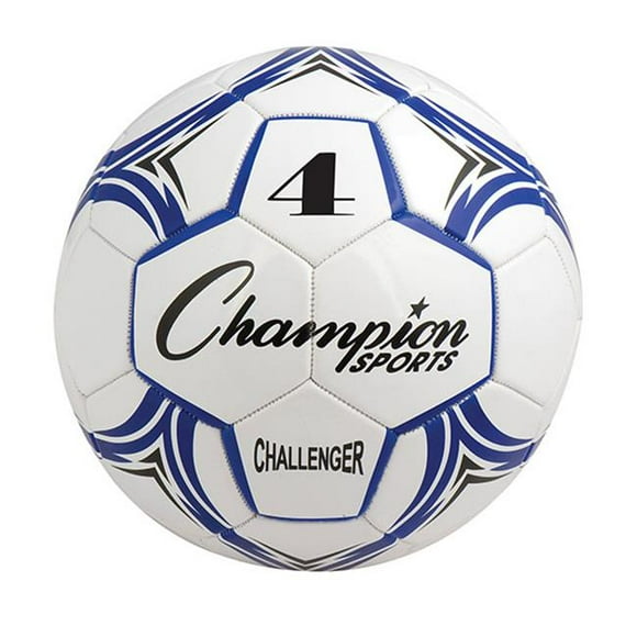 Champion Sports CH4BL Challenger Series Soccer Ball, Royal & White - Size 4