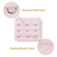 thumbnail image 4 of INSPIRE CHIC Women's 3 Hook 3 Row Bra Extenders Stretchy Bra Strap Buckle Hooks Bra Band Light Pink 5, 4 of 5