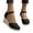 Black, variant on Womens Platform Wedge Sandals Closed Toe Espadrilles Ankle Buckle Strap Heels Dress Shoes