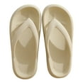 thumbnail image 3 of GPOECD Women's Flip Flop Sandals Non Soft Sole Summer Casual Outdoor Bathroom Slippers Comfortable Thick Soled Couples Wear Beige,7, 3 of 7