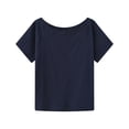 thumbnail image 5 of fatyb Womens off the Shoulder Tops Casual Short Sleeve Tee Shirts Summer Elegant Tshirts for Going Out, 5 of 6
