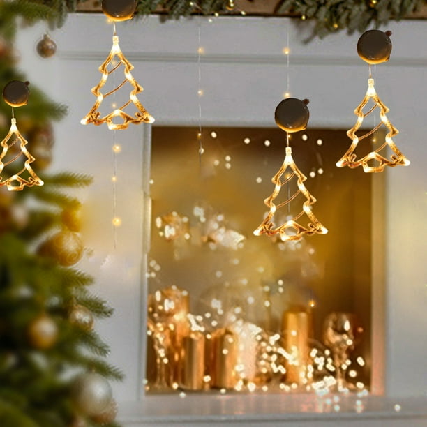 VIHOSE Paquete De 6 Luces De Ventana De Navidad, 45 Luces LED Para árbol De Navidad, Funciona