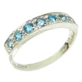 thumbnail image 1 of LBG 14k White Gold Natural Blue Topaz Womens Band Ring - Sizes 4 to 12 Available, 1 of 4