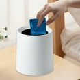 thumbnail image 6 of AuroraX 1 Gallon Desk Mini Trash Can White Cute Round Affordable Luxury Solid Wastebasket Minimalist Stylish Plastic Trash Bin for Dormitory Living Office, 6 of 6
