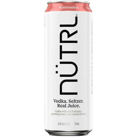 NUTRL Watermelon Vodka Hard Seltzer 720 ml 1 Aluminum Can, 4.5% ABV