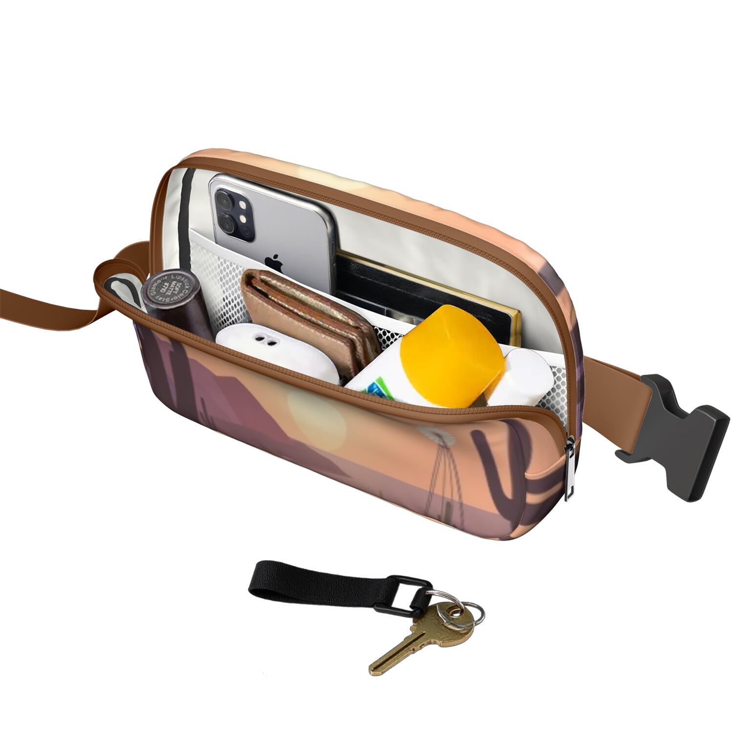 Waist Bag Fashion Adjustable Belt Bag for Travel Cactus Desert HandsFree Running Belt for Jogging for Travel Daily Leisure