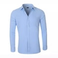 thumbnail image 5 of Camisa de hombre de talla grande de negocios clásica casual interior de color sólido camisa de hombre de manga larga de moda otoño, 5 of 5