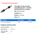 thumbnail image 2 of Front Right CV Axle Assembly - Compatible with 2011 - 2013 Kia Sportage AWD 2.0L 4-Cylinder 2012, 2 of 2