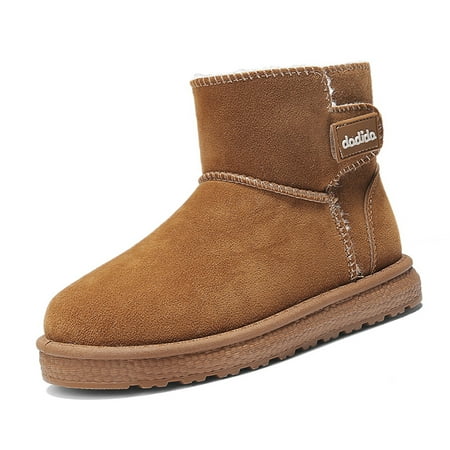 

Girls Boys Winter Snow Boots Ankle Booties Furry Lined Velcro Keep Warm Non Slip Winter Shoes for Kids Children
