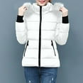 thumbnail image 3 of Dezsed Winter Coats for Women Clearance Women's Winter Tops Jacket with Hood Waist and To Overcome Outer Long Sleeve Coats White XL, 3 of 7